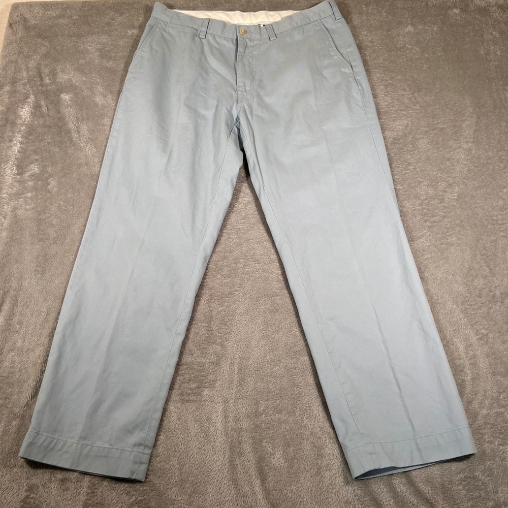 Polo Ralph Lauren Chino Pant Mens 34x39 Light Blue Classic Fit Flat Front Preppy